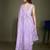 lavender embroidered net saree