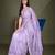 lavender embroidered net saree