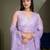 lavender embroidered net saree