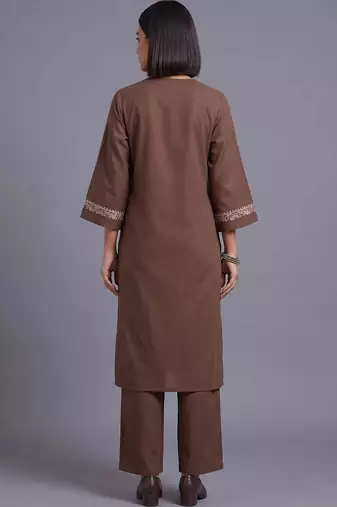 women embroidered regular thread work kurta with palazzos