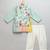 Mint green printed cotton silk Men Kurta Set