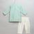 Mint green printed cotton silk Men Kurta Set