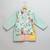 Mint green printed cotton silk Men Kurta Set