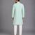 Mint green printed cotton silk Men Kurta Set
