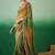 green bandhani embroidered pure georgette saree