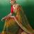 green bandhani embroidered pure georgette saree