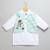 Ivory blue printed cotton Men Kurta Set