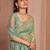 green embellished embroidered organza saree
