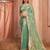 green embellished embroidered organza saree
