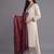 women ethnic motifs embroidered regular thread work kurta with trousers & with dupatta