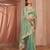 green embellished embroidered organza saree
