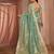 green embellished embroidered organza saree