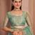 green embellished embroidered organza saree