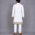 White multicolored printed cotton Men Kurta Set