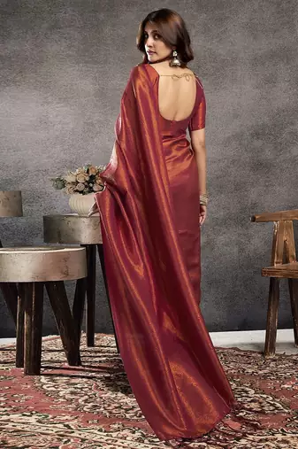 purple woven design zari banarasi saree