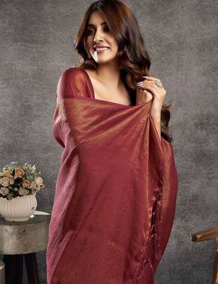purple woven design zari banarasi saree 4