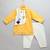 mustard yellow embroidered cotton silk men kurta set