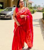 pink woven design zari banarasi saree