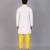 White kite printed cotton silk Men Kurta Set