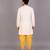 Off white printed cotton silk Men Kurta Set
