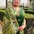 green ethnic motif zari woven banarasi saree