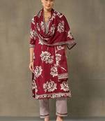 women floral printed regular cotton kurta with trousers & with dupatta