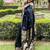 black woven design zari saree