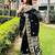 black woven design zari saree
