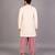 Off white sky blue embroidered cotton Men Kurta Set