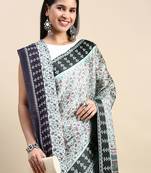 green floral printed pashmina saree