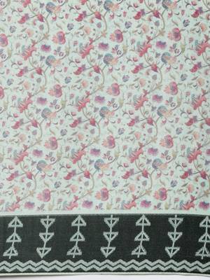 green floral printed pashmina saree 5