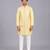 Lemon yellow embroidered cotton silk kurta set