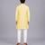 Lemon yellow embroidered cotton silk kurta set