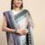 green floral printed pashmina saree