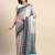 green floral printed pashmina saree