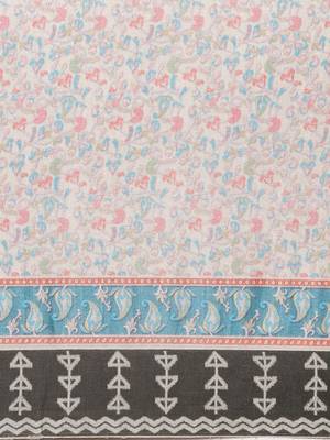 green floral printed pashmina saree 5