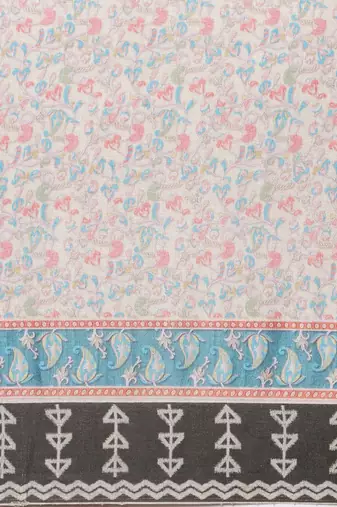 green floral printed pashmina saree