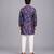 purple printed cotton silk men kurta set