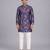 purple printed cotton silk men kurta set