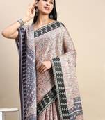 multicolor floral printed pashmina saree