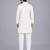 Off white printed cotton silk drape dupatta Men Kurta Set