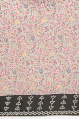 multicolor floral printed pashmina saree