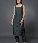 women shoulder straps straight kurta with trousers