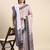 grey floral printed pashmina saree