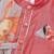 Coral pink printed cotton silk drape dupatta Men Kurta Set