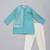 Blue cotton silk attached half jacket Men Kurta Set