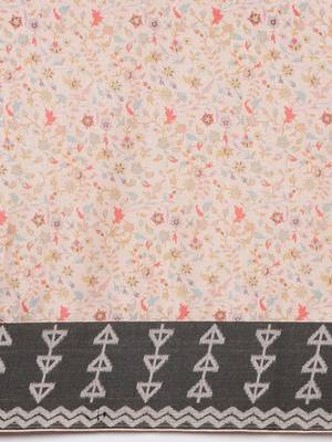 peach floral printed pashmina saree 5