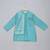 Blue cotton silk attached half jacket Men Kurta Set