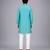 Blue cotton silk attached half jacket Men Kurta Set