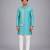 Blue cotton silk attached half jacket Men Kurta Set